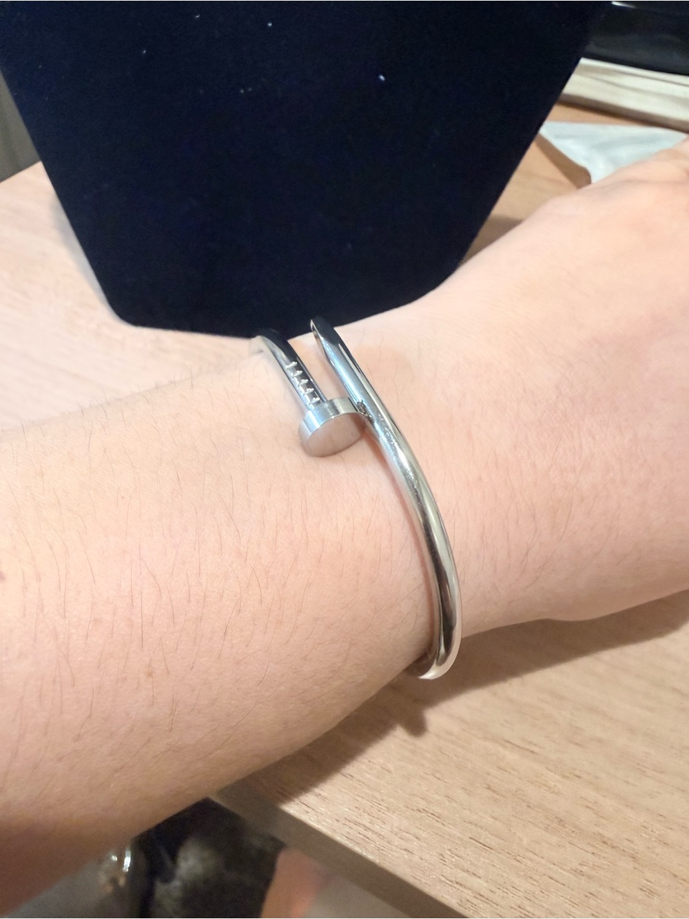 Silver Nail-Style Cuff Bracelet stainless steel - Women Jewelry